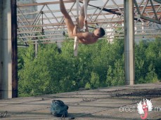 Naked outdoor gymnastics on the roof top of a deserted building 0255 3 gif