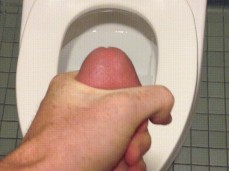 cum on the toilet in a public restroom gif