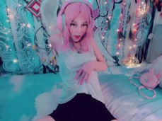 Pink Haired Babe Teasing For You gif