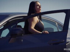 Angela White gets out of the car gif