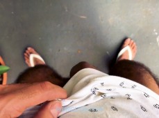 UncutBoyRV lift his T-shirt, revealing his rock-hard cock 1109-1 10 pov gif