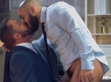 Bald, bearded, XL hung Francois Sagat appreciates co-worker's oral skills gif