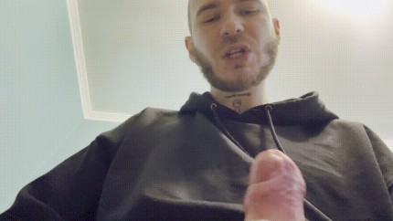 Spitting my uncut dick for your ass, bro