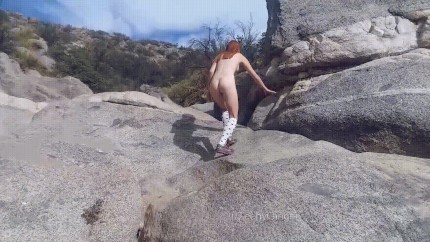 Redhead hike nude