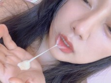 Asian Girl Drools Cum gif