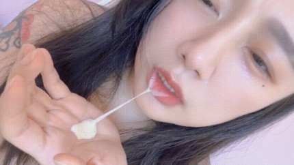 Asian Girl Drools Cum