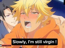 He takes a 9 inch cock without lube and moans loudly - Uncensored 3D Hentai gif