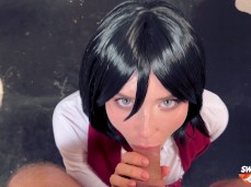 Mikasa Cosplay BJ gif