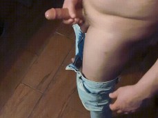 Beefy, smooth, hot-chested HotItalynut stroking his big, hard cock 0804-1 1 gif