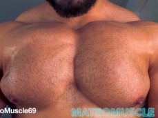 bodybuilder Mateo Muscle shows off his huge pecs, making them bounce 0027-1 gif