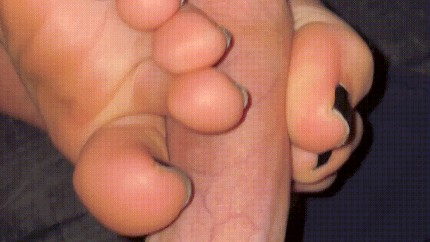 footjob cum