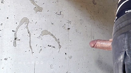 Construction worker Timon paints the wall with lots of cum 0508-1 10 slo-mo