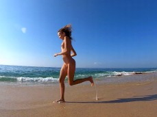 Naked Girl Fun Run at the Nude Beach gif