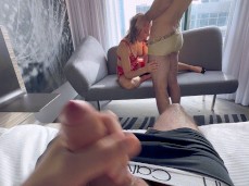 cuckold voyeur cock sucking hotwife gif