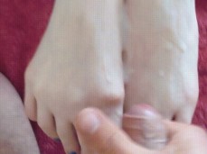 cum on feet gif