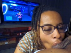 Ebony ball sucking gif