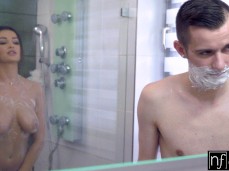 bathroom boobs gif