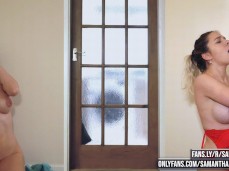 Intense orgasm while watching sister suck and stroke cock gif