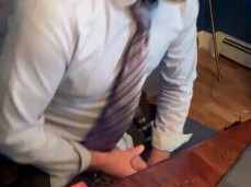 When I caught my boss jerking at his desk, his quickly got to his feet gif