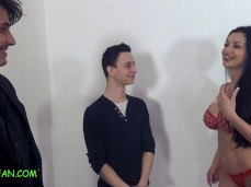 Aletta Ocean in lingerie hanging out with younger man gif