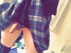 Femboy skirt pee gif