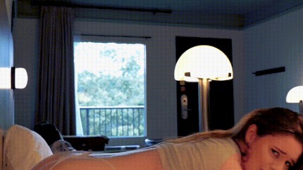 Titty slut is fucked by dildo in a hotel
