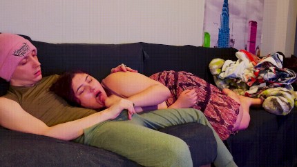 voluptuous latina orally pleasuring stud on the sofa