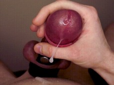 Massive ejaculation from a small penis plugged into electricity gif