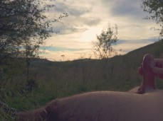 Sexy guy jacks off his uncut cock in nature, shoots a creamy load 0905-1 10 gif