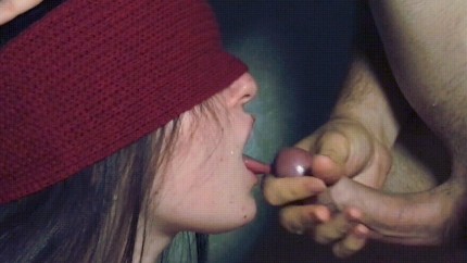 cumshot blindfold