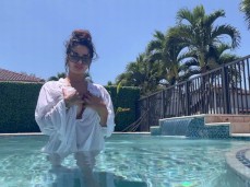pool undressing gif
