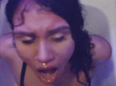 Storm Drinking Piss like a good little Sub Slut gif