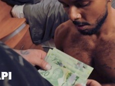 Papi gets his big, fat, uncut dick sucked by handsome Milo Madera 0339 6 gif