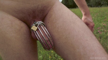 Naked walk in the countryside - No Escape With Top Chastity Dick