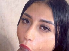 Thalia And Felipe suck after cumshot shower blowjob
