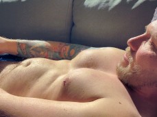 Beefy, blonde, bearde Brock Tidus strokes his hot, precum-oozing cock 0013-