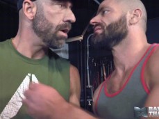 Drew Sebastian & Jake Morgan stroke each other and kiss 0155 mutual handjob gif