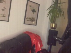 Latex Master Uses Latex Sheath To Fuck Slave gif