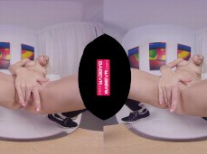 Blonde Chloe Toy in shoes fingers her pink pussy to orgasm gif