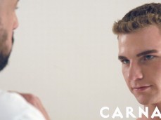 Blonde, smooth, fit Jack Waters in eager expectation of dilf Marco Napoli gif