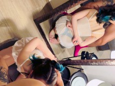 face fucked for sub girl in front of mirro gif