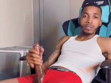 Dude Jerks His Meat In Red Boxers gif
