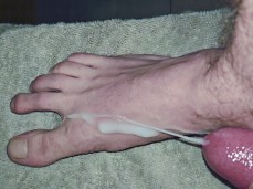 Cum painting my own feet gif