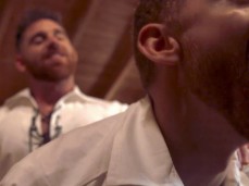 Handsome, hot-chested Jonas Jackson fucks ginger, kilt-wearing Leander 0102 gif