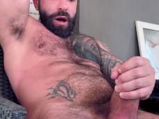 Handsome, hairy, inked, hot Jason strokes his big, thick, uncut cock 0017-1 gif