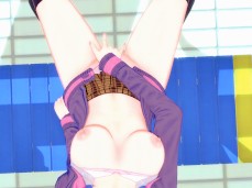 Student after the pool rishila masturbate on the bench 3D gif